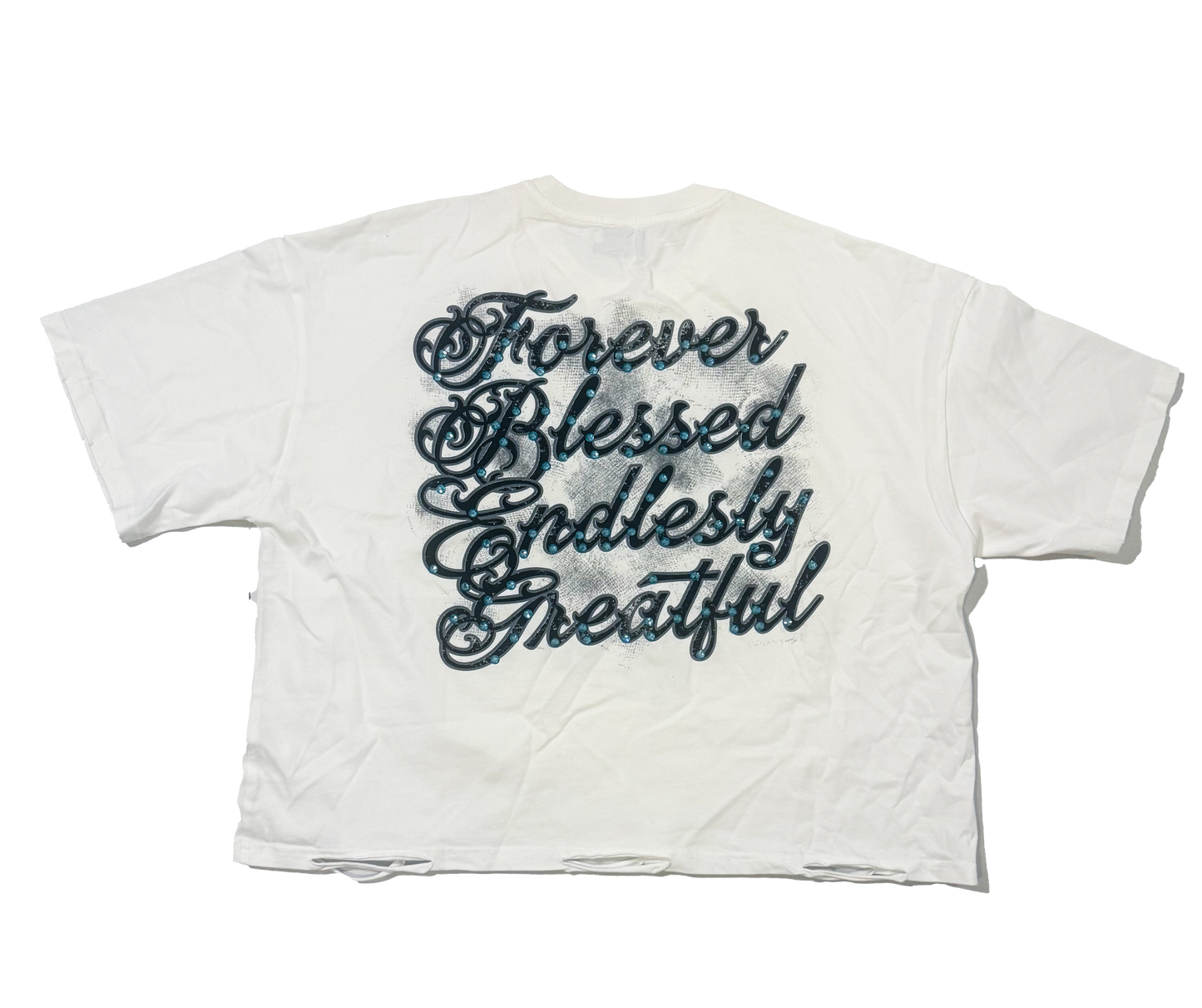 Forever Blessed Cropped T White