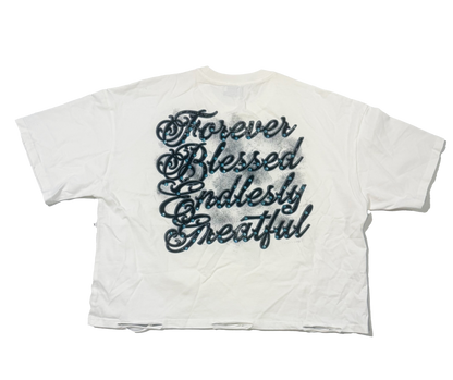 Forever Blessed Cropped T White