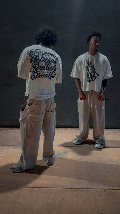 Forever Blessed Cropped T White
