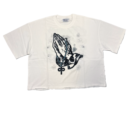 Forever Blessed Cropped T White