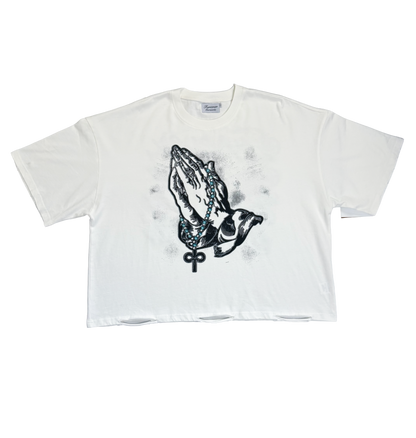Forever Blessed Cropped T White