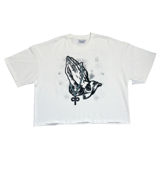 Forever Blessed Cropped T White